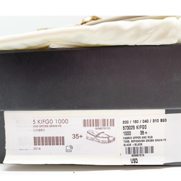 Gucci New Crystals Jewels Black Canvas Espadrilles Sz. US 5.5 - Picture 16 of 16